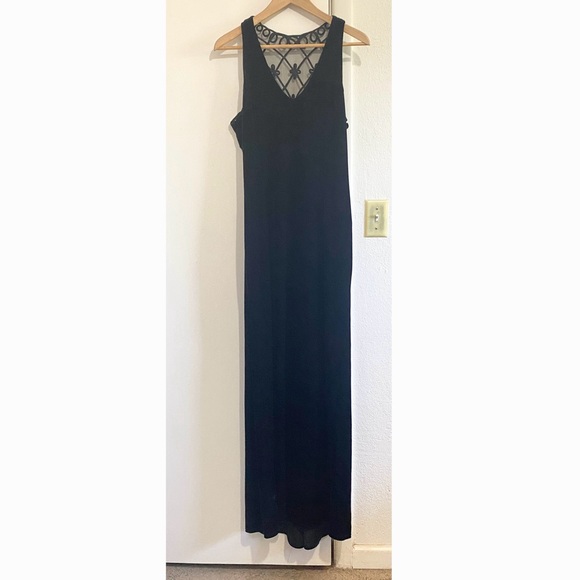 Jessica McClintock Dresses & Skirts - Jessica McClintock Gunne Sax Black Evening Gown Dress Sheer Lace Overlay 13/14